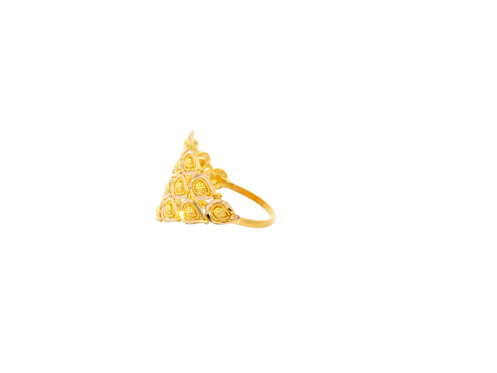 22K Yellow Gold Textured Cluster Ring