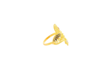22K Yellow Gold Textured Leaf Design Ring
