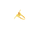 22K Yellow Gold Textured Leaf Design Ring
