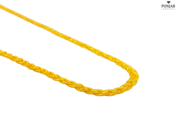 22K Yellow Gold Textured Twist Chain Necklace