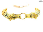 22K Yellow Gold Tiger-Head Bracelet with Lobster Lock