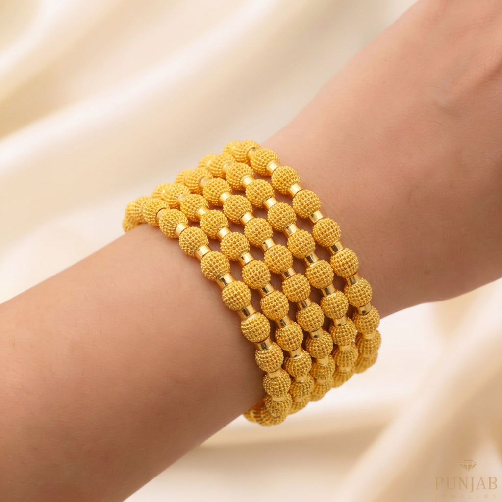 22K Yellow Gold Traditional Bangles Set – Timeless Heritage Elegance