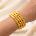 22K Yellow Gold Traditional Bangles Set – Timeless Heritage Elegance
