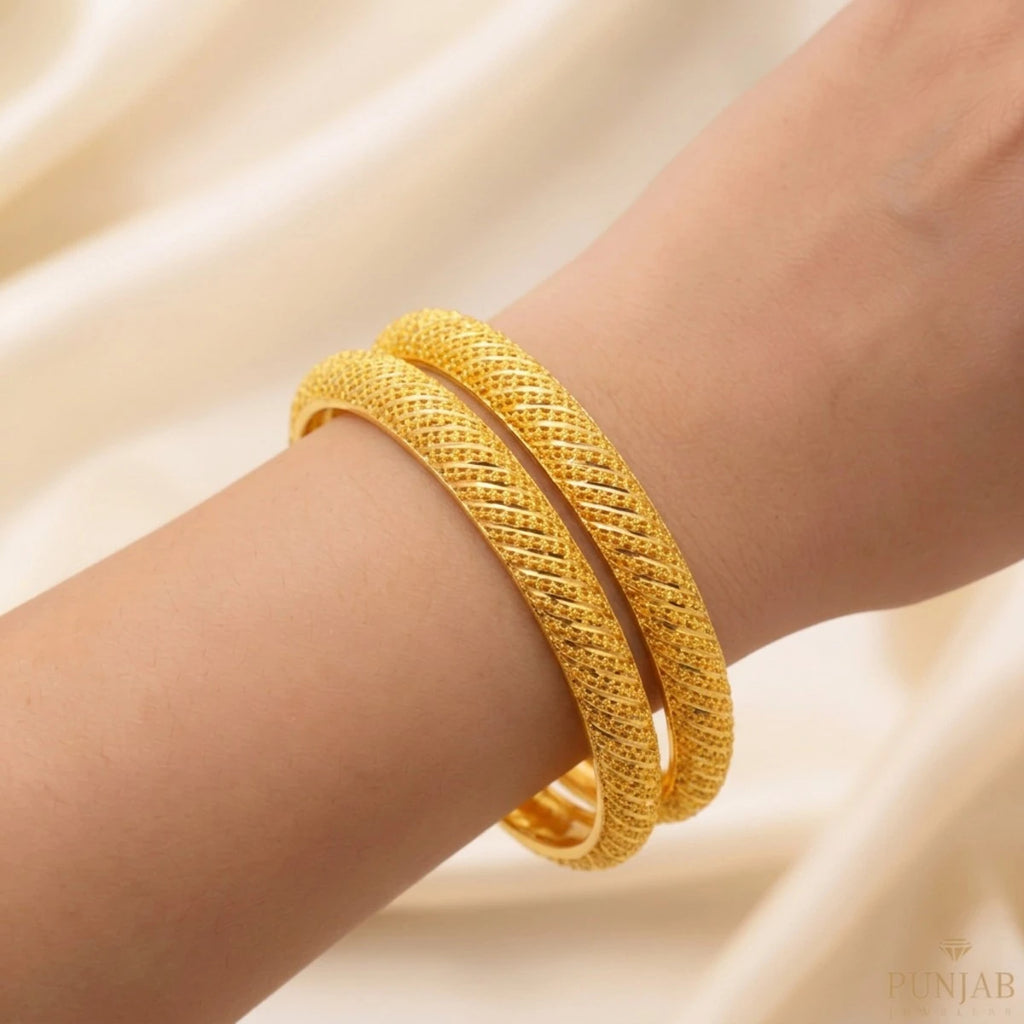 22K Yellow Gold Traditional Bangles – Timeless Heritage Elegance