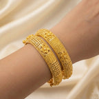 22K Yellow Gold Traditional Screw Open Bangles – Classic Heritage Design