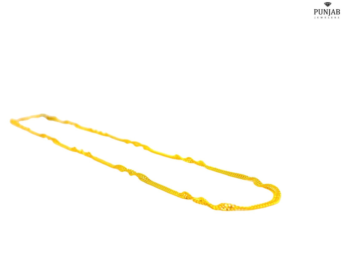 22K Yellow Gold Twisted Chain Necklace