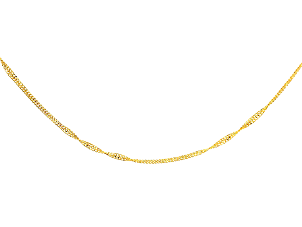 22K Yellow Gold Twisted Link Chain – 18 Inches