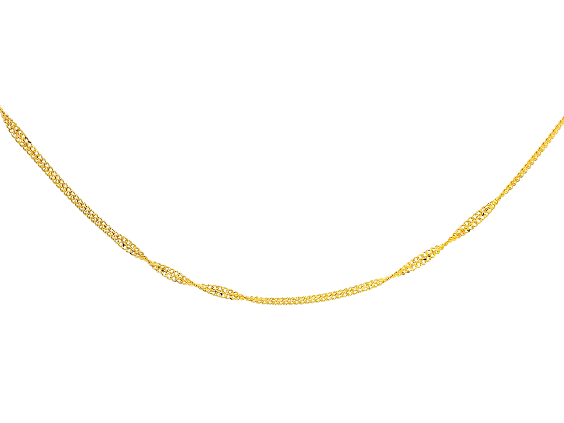 22K Yellow Gold Twisted Link Chain – 18 Inches