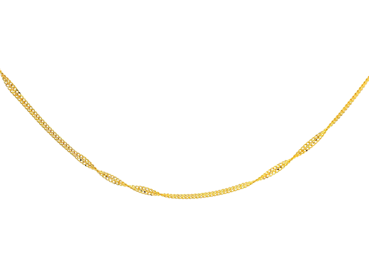 22K Yellow Gold Twisted Link Chain – 18 Inches