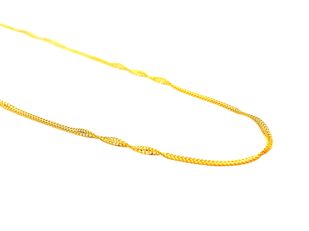 22K Yellow Gold Twisted Link Chain – 18 Inches