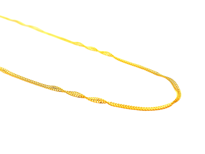 22K Yellow Gold Twisted Link Chain – 18 Inches