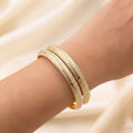 22K Yellow Gold Two Tone Bangles – Elegant Dual Finish Design
