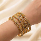 22K Yellow Gold Two Tone Bangles – Luxurious Dual Finish Design