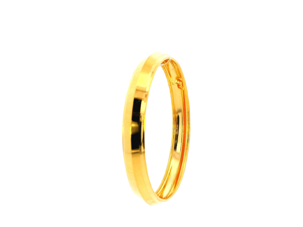 22K Yellow Gold Wide Polished Bangle – 5.75mm