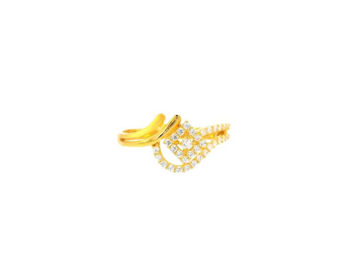 22K Yellow Gold Winged Cubic Zirconia Ring – Size 7.7