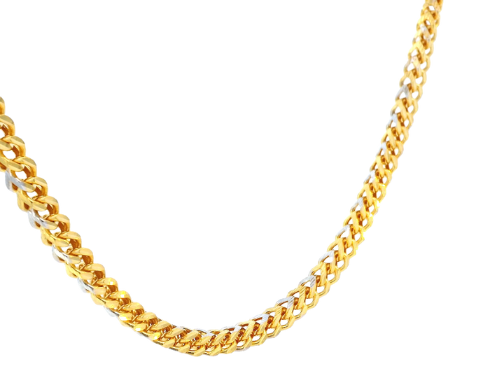 22K Yellow & White Gold Chain with Lobster Lock – 38g