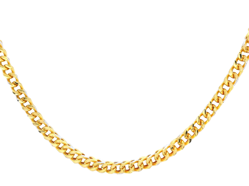 22K Yellow & White Gold Chain with Lobster Lock – 38g