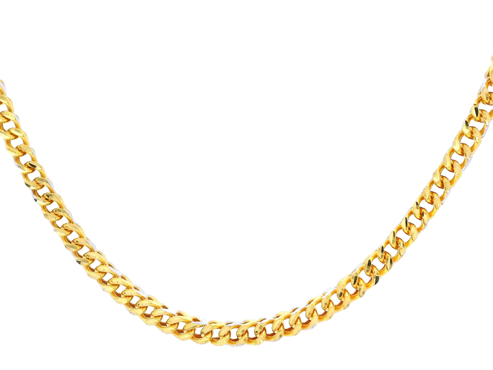 22K Yellow & White Gold Chain with Lobster Lock – 38g
