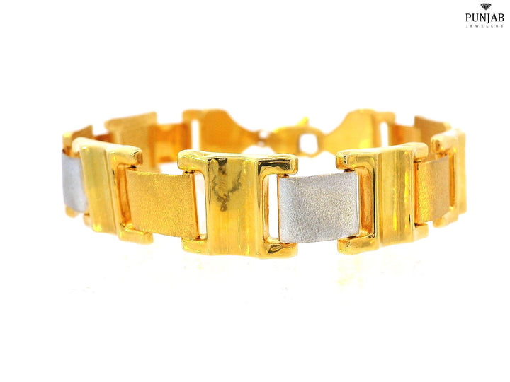 22K Yellow & White Gold Panther Motif Bracelet with Lobster Lock