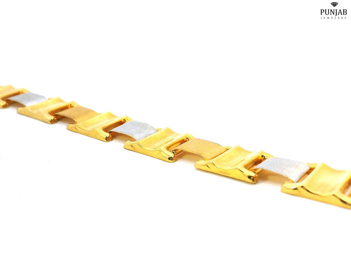 22K Yellow & White Gold Panther Motif Bracelet with Lobster Lock