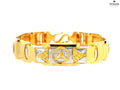 22K Yellow and White Gold Bracelet with Emblem and S-Lock