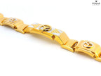 22K Yellow and White Gold Bracelet with Emblem and S-Lock