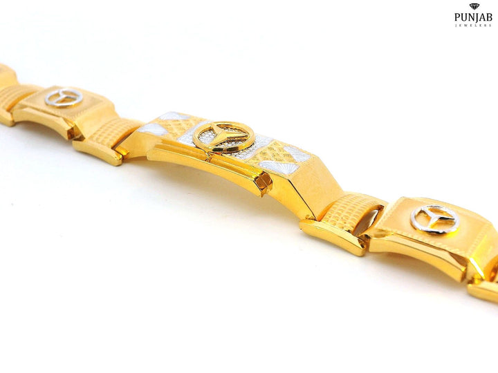 22K Yellow and White Gold Bracelet with Emblem and S-Lock