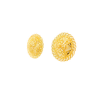 22K Yellow Gold Traditional Stud Earrings | Heavy Luxury Polished Tops