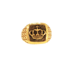 22K Men’s Yellow Gold Fancy Ring – 7.4g, Polished Finish, Resizable, Size 10.5