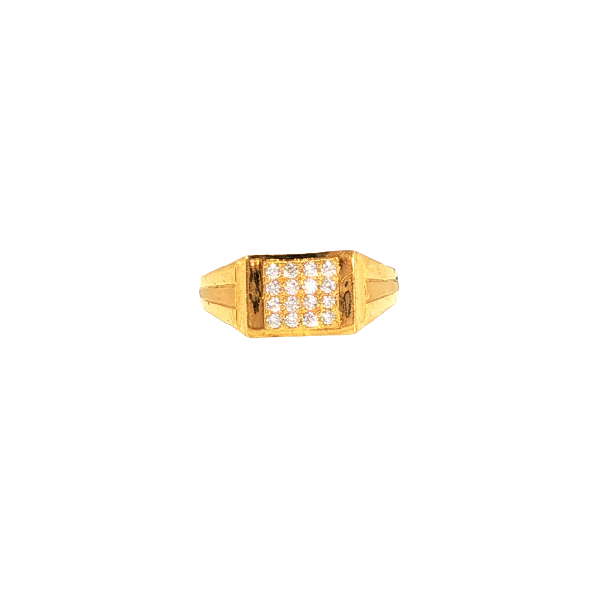 Delicate 22K Yellow Gold Cubic Zirconia Ring – 3.0g Lightweight Elegance
