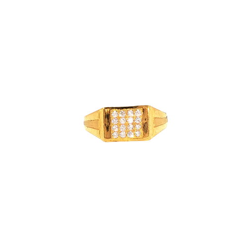 Delicate 22K Yellow Gold Cubic Zirconia Ring – 3.0g Lightweight Elegance
