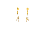 22k Gold Cubic Zirconia Hanging Earrings