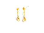 22k Gold Cubic Zirconia Hanging Earrings