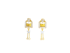 22k Gold Dual-Tone Hanging Earrings with Cubic Zirconia