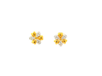 22k Gold Floral Pendant and Earring Set with Cubic Zirconia