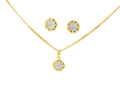 22k Gold Geometric Jewelry Set with Earrings and Pendant