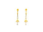 22k Gold Hanging Earrings with Bell Drop Design
