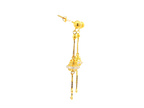 22k Gold Hanging Earrings with Cubic Zirconia