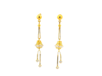 22k Gold Hanging Earrings with Cubic Zirconia