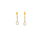 22k Gold Hanging Earrings with Teardrop Design