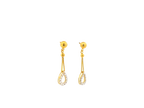22k Gold Hanging Earrings with Teardrop Design