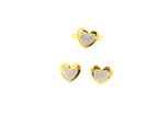 22k Gold Heart-Shaped Jewelry Set with Earrings, Pendant, and Ring