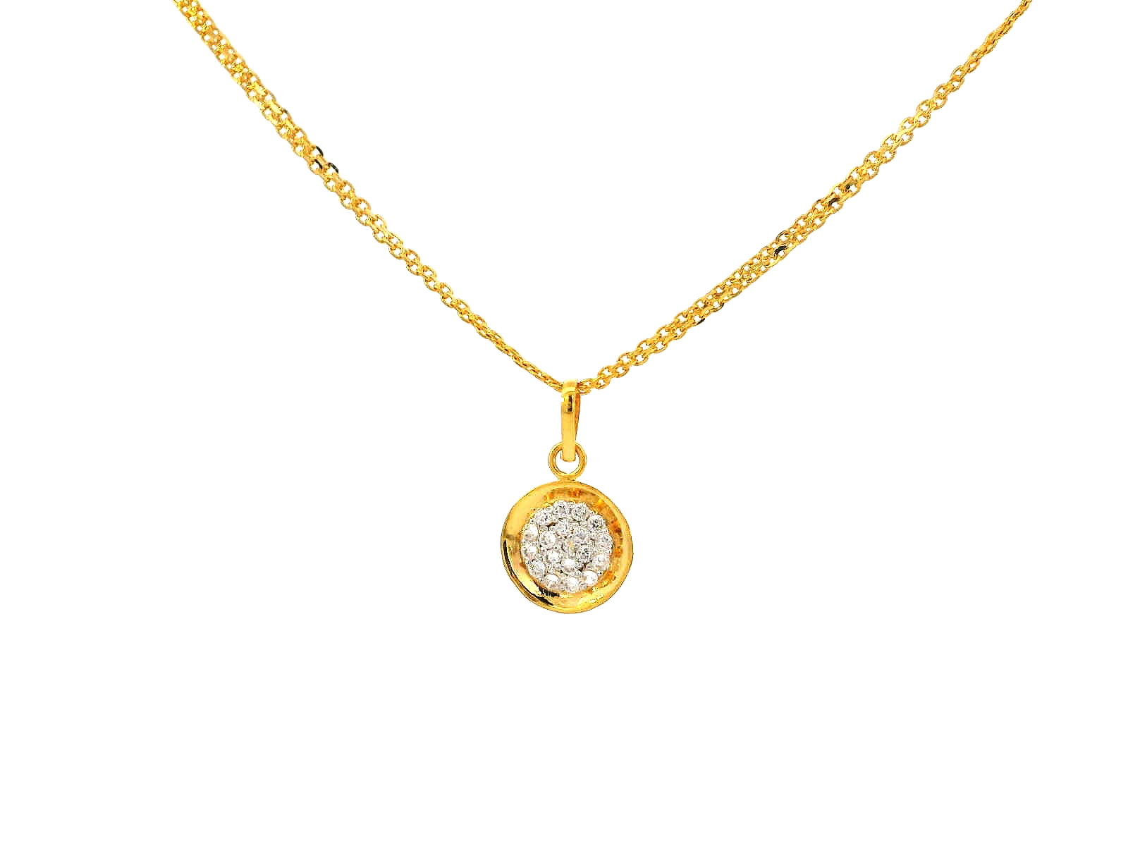 22k Gold Jewelry Set with Stud Earrings, Pendant, and Ring