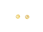 22k Gold "Om" Stud Earrings with Cubic Zirconia