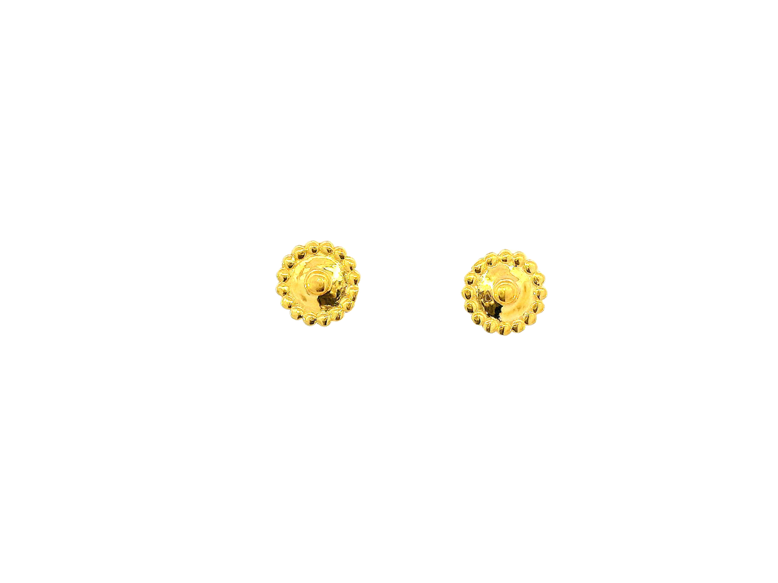22k Gold Polished Yellow Finish Cubic Zirconia Stud Earrings