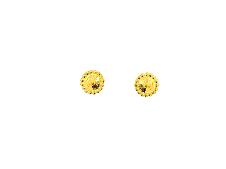 22k Gold Polished Yellow Finish Cubic Zirconia Stud Earrings