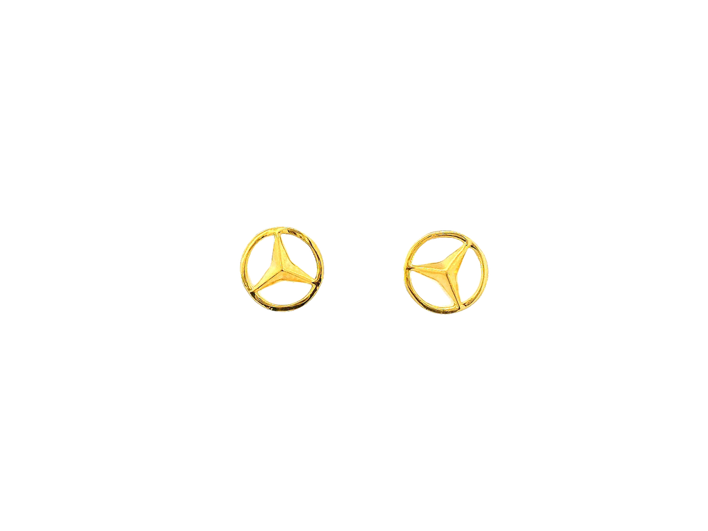 22k Gold Polished Yellow Finish Cubic Zirconia Stud Earrings