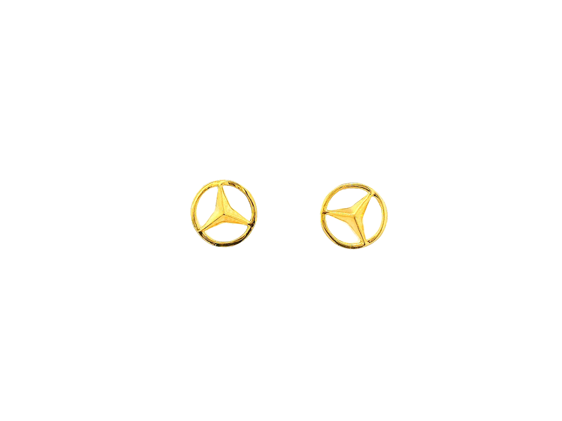 22k Gold Polished Yellow Finish Cubic Zirconia Stud Earrings
