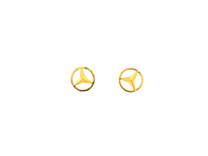22k Gold Polished Yellow Finish Cubic Zirconia Stud Earrings