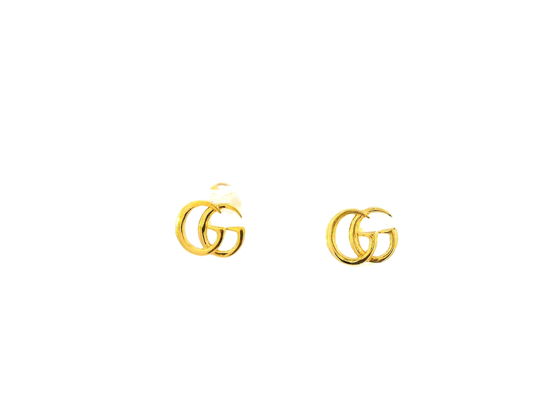 22k Gold Polished Yellow Finish Cubic Zirconia Stud Earrings